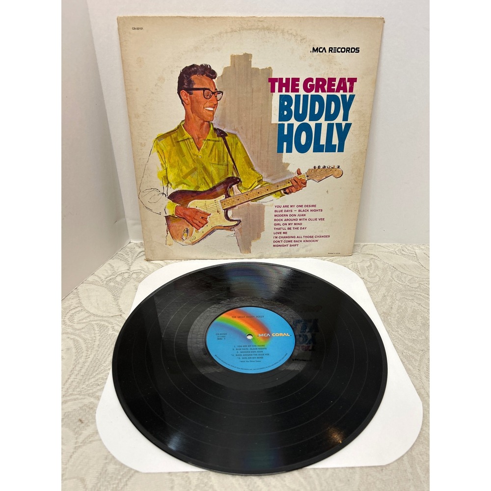 The Great Buddy Holly Vinyl MCA Record Album Vintage 1975 Music Collectible